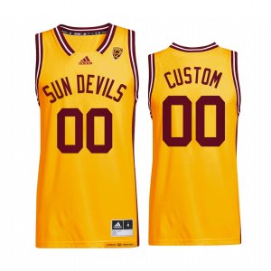 Arizona State Sun Devils Custom Jersey 2022 Reverse Retro Gold College Basketball Uniform