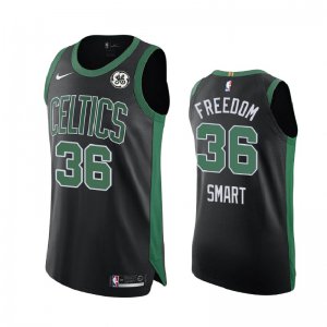 Boston Celtics #36 Marcus Smart Black Orlando Return Statement Authentic GE Patch Freedom Jersey