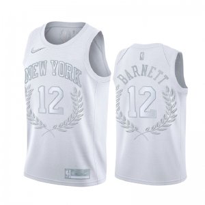 Men New York Knicks Dick Barnett #12 White Retired Number Glory Limited Jersey